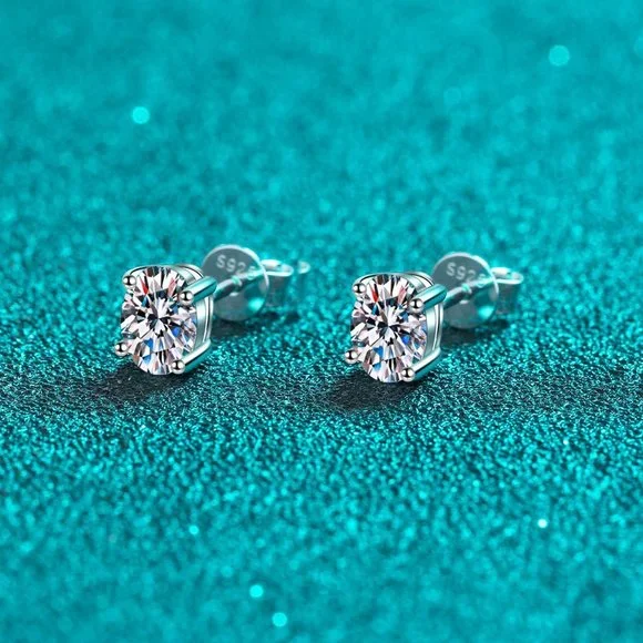 Certified 4ct. t.w. Moissanite Diamond Oval Cut Stud Earrings NEW - Picture 8 of 14